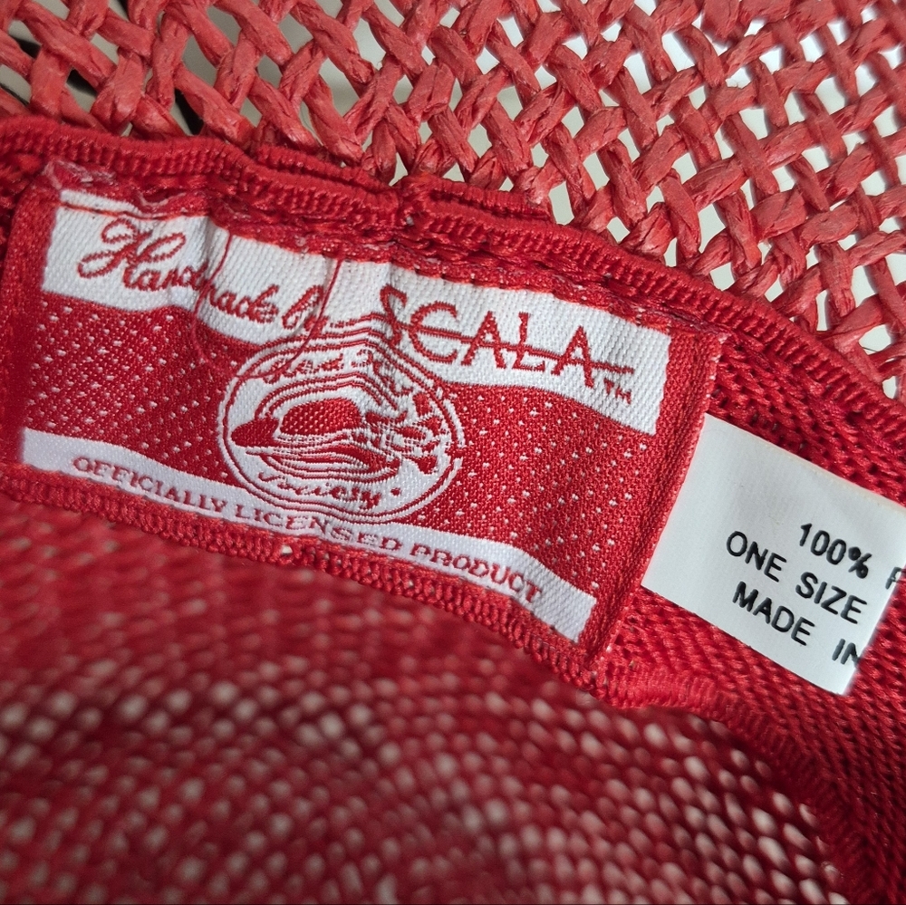 Scala Red Western Straw Hat Country Western Coastal Cowgirl - OSFA - Picture 8 of 10